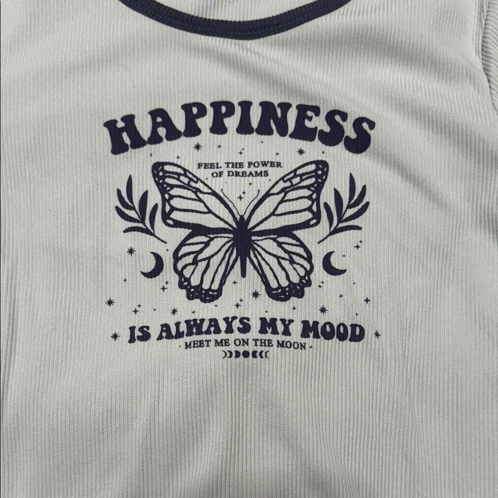Mint Green Tee with Butterfly Design B4
